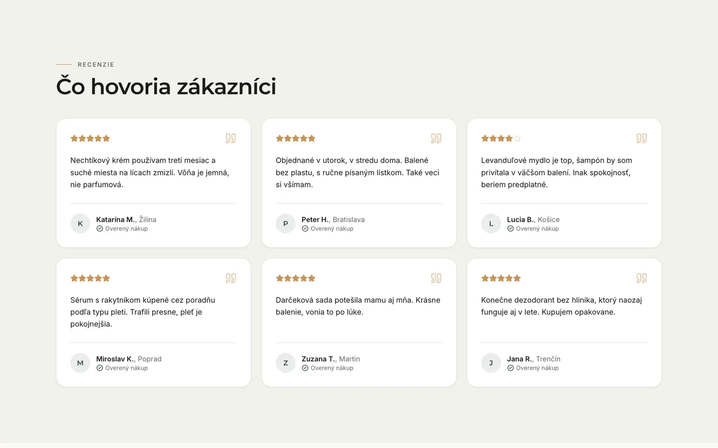 E-shop demo – sociálny dôkaz na úvodnej stránke