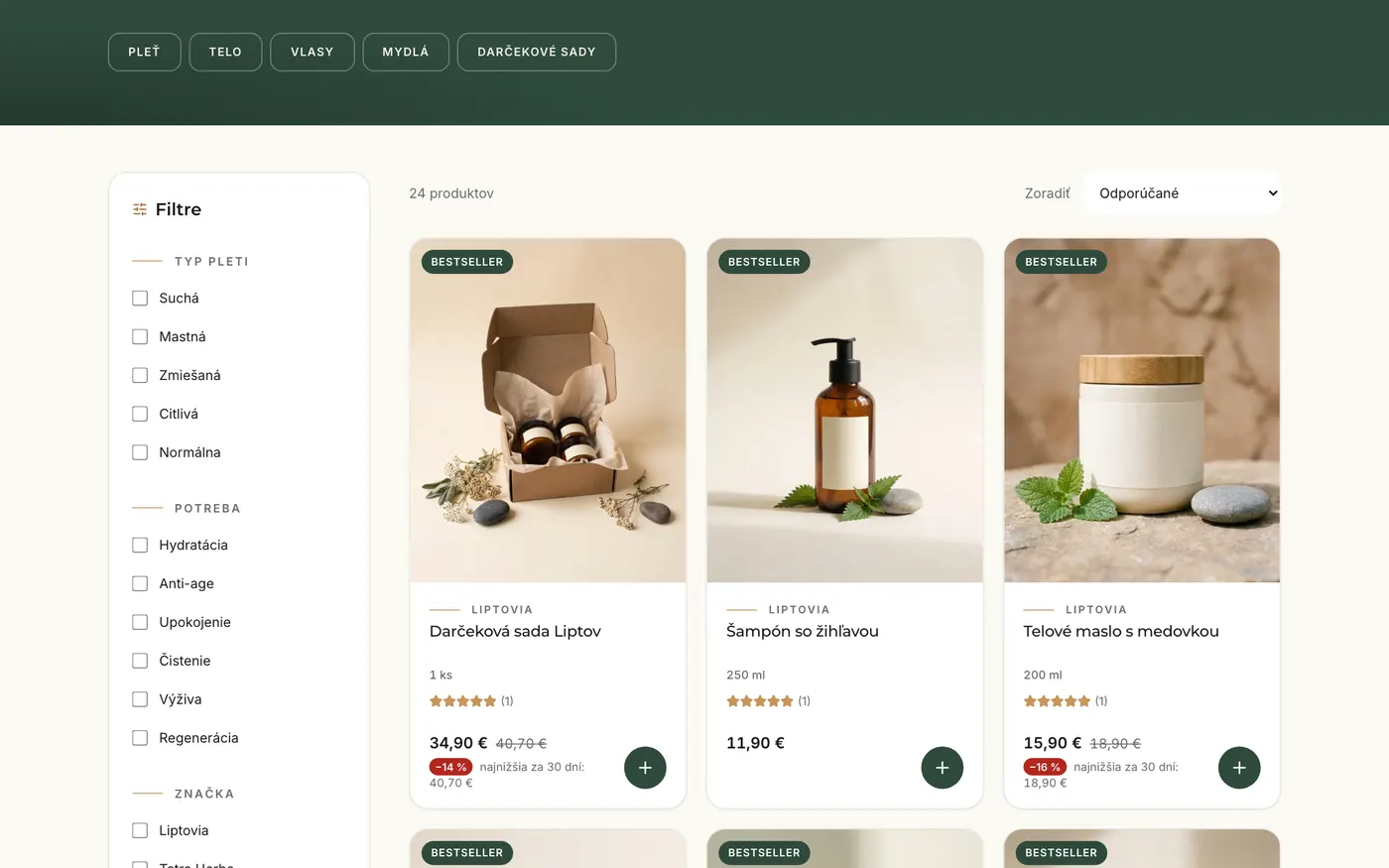 E-shop demo – zákazník nájde produkt na pár klikov