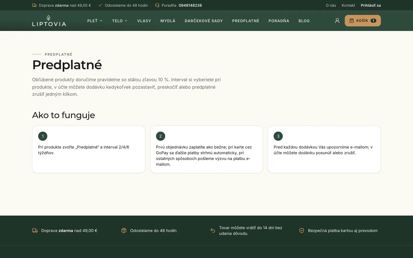 E-shop demo – opakované nákupy a veľkoodber