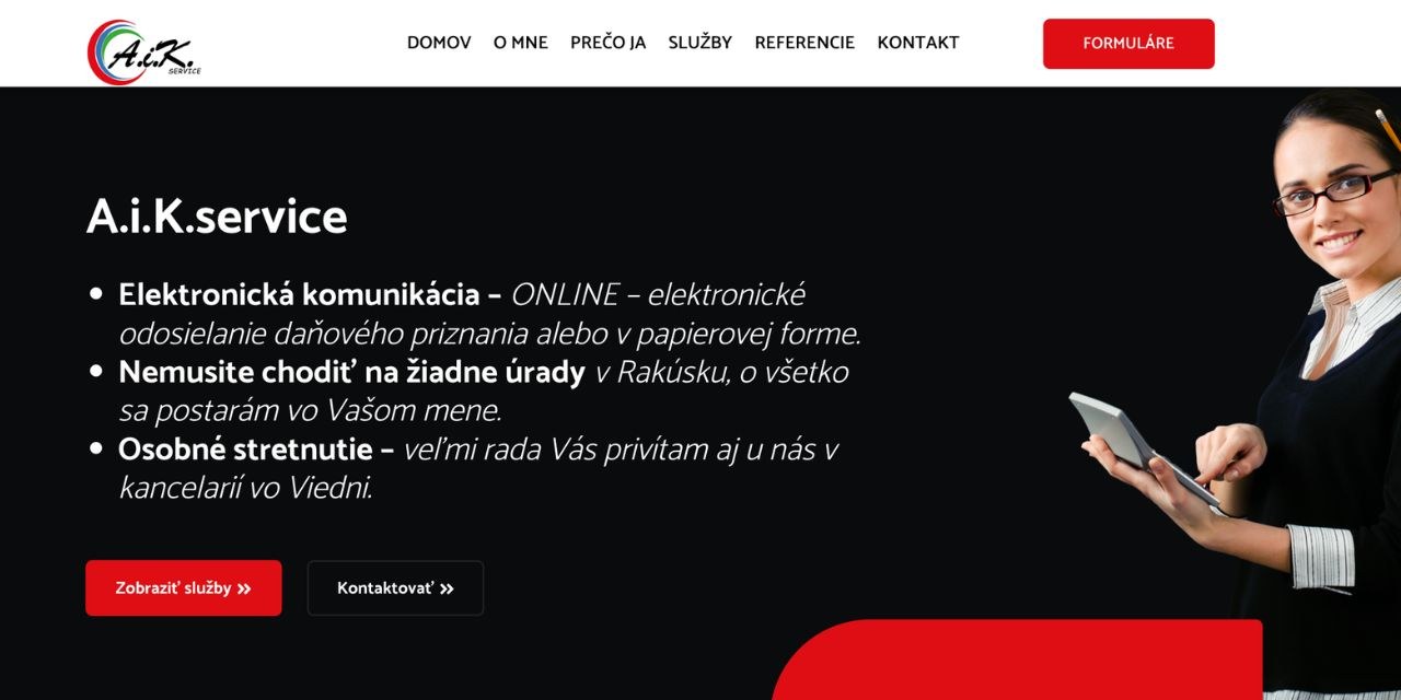 Web aikservice.at pred redizajnom