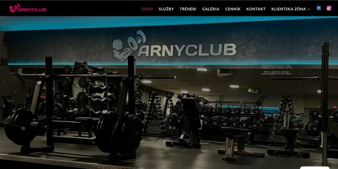 Web arnyclub.sk pred redizajnom