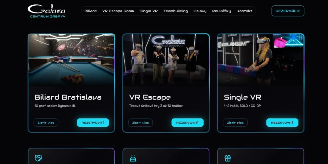 Web galaxiavr.sk po redizajne