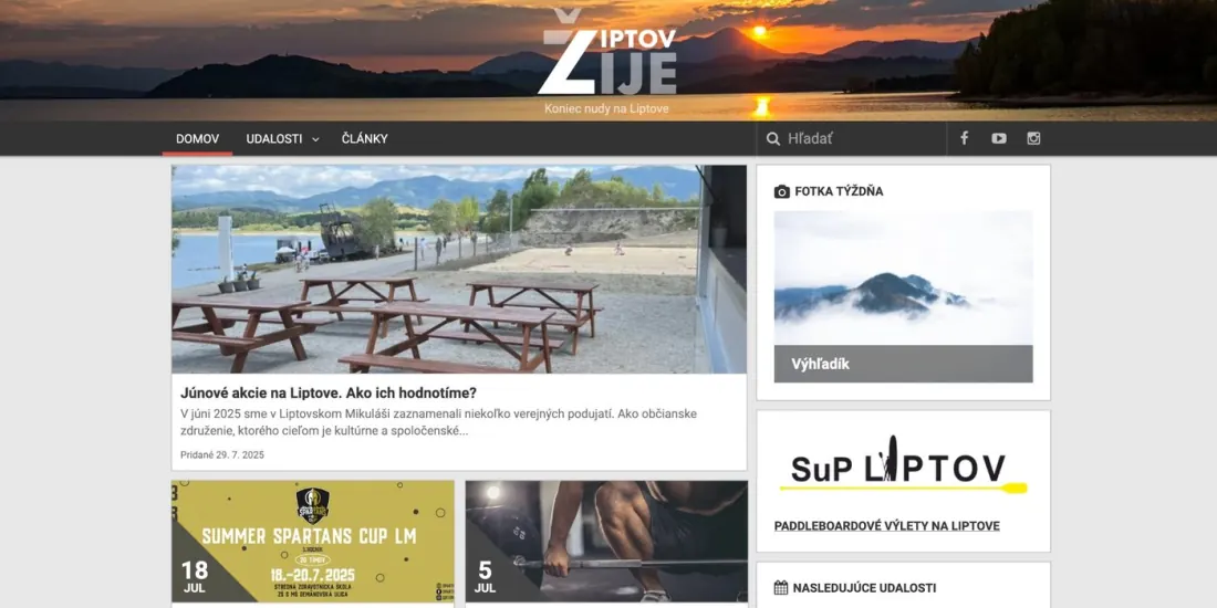 Web liptovzije.sk pred redizajnom