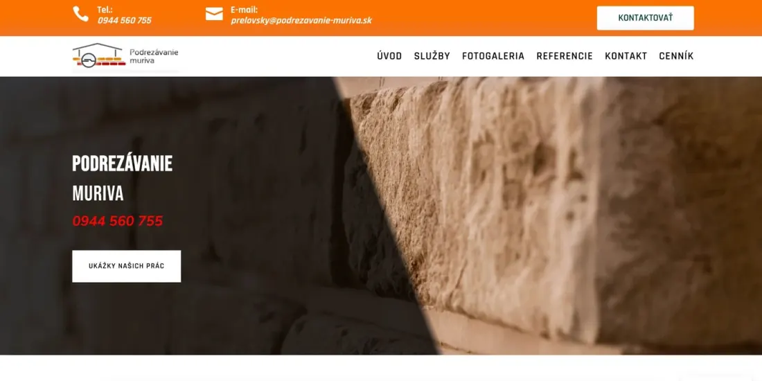 Web podrezavanie-muriva.sk pred redizajnom