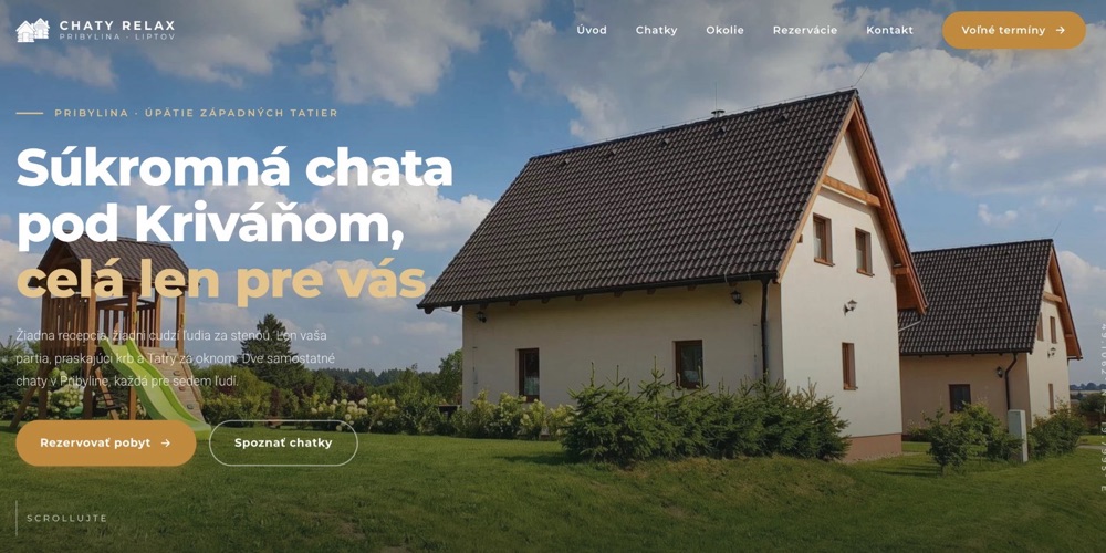 Náhľad webu Chaty Relax