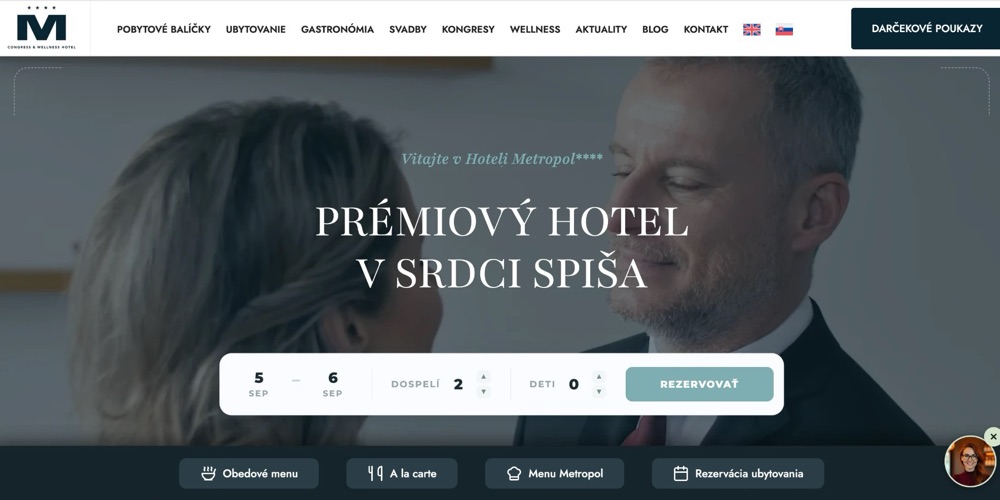 Náhľad webu Hotel Metropol