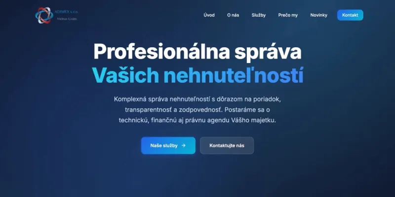Náhľad webu Adimex