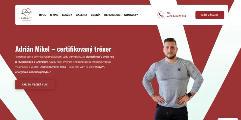 Náhľad webu AM Nutrifit
