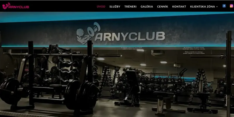 Náhľad webu Árny Club