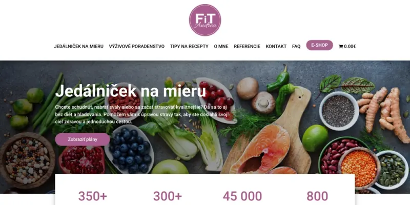 Náhľad webu Fit Andrea