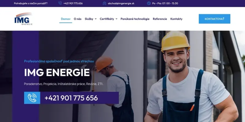 Náhľad webu IMG Energie