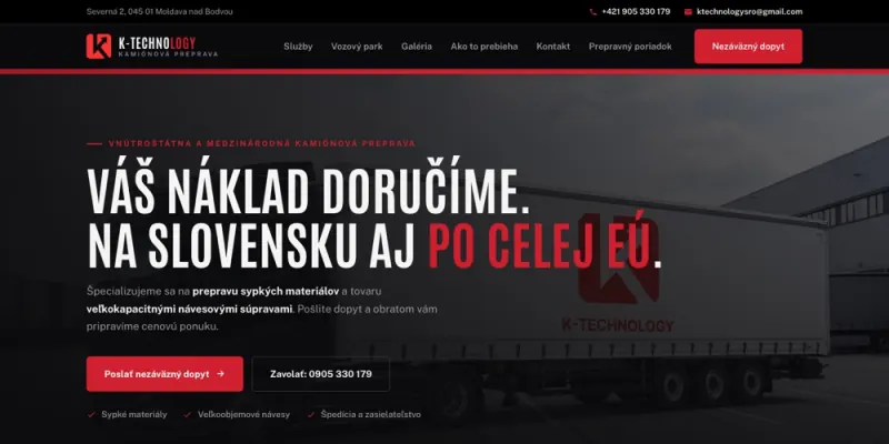 Náhľad webu K-Technology