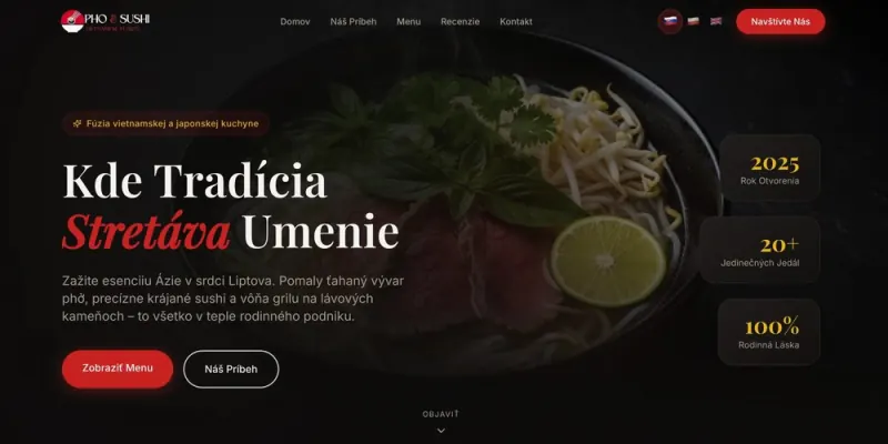 Náhľad webu Pho & Sushi