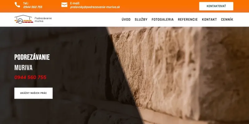 Náhľad webu Podrezávanie muriva