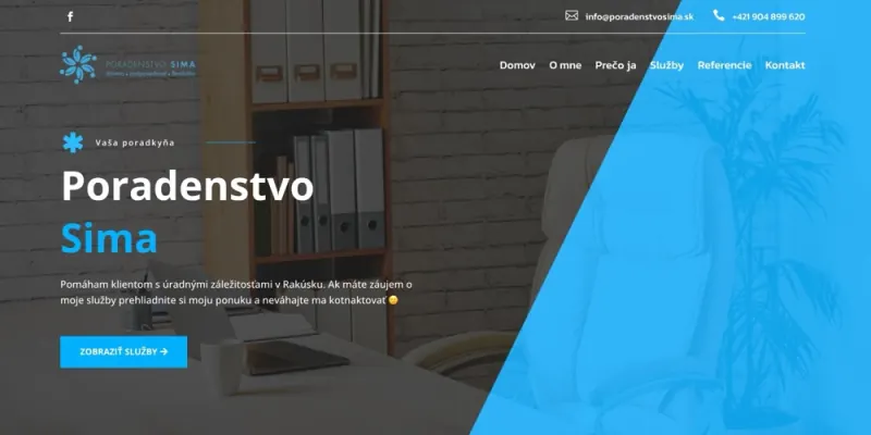 Náhľad webu Poradenstvo Sima