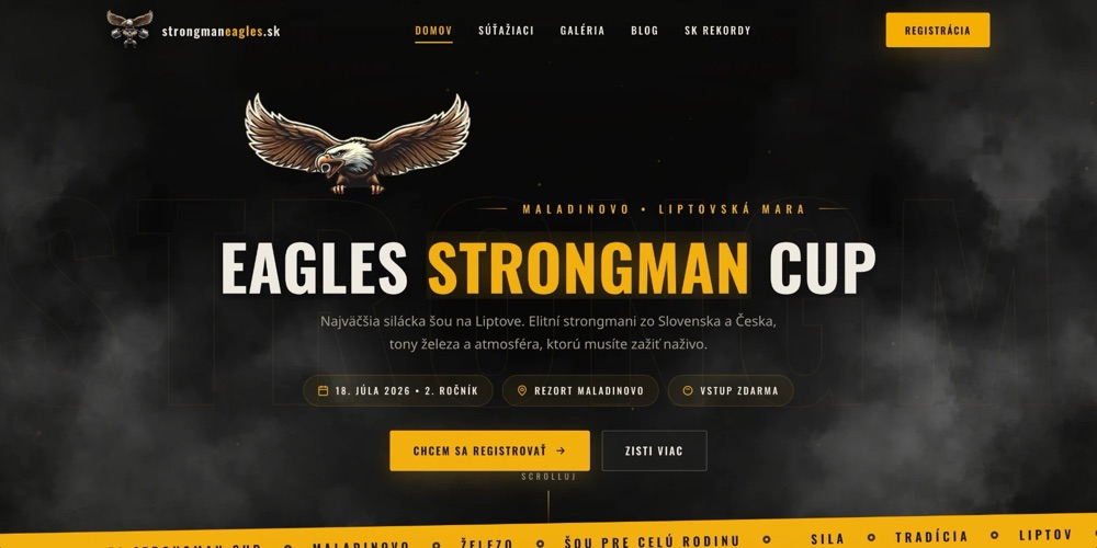 Náhľad webu Strongman Eagles