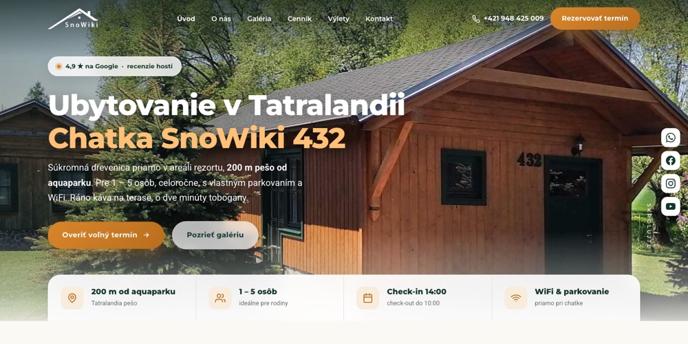 Náhľad webu Ubytovanie v Tatralandii