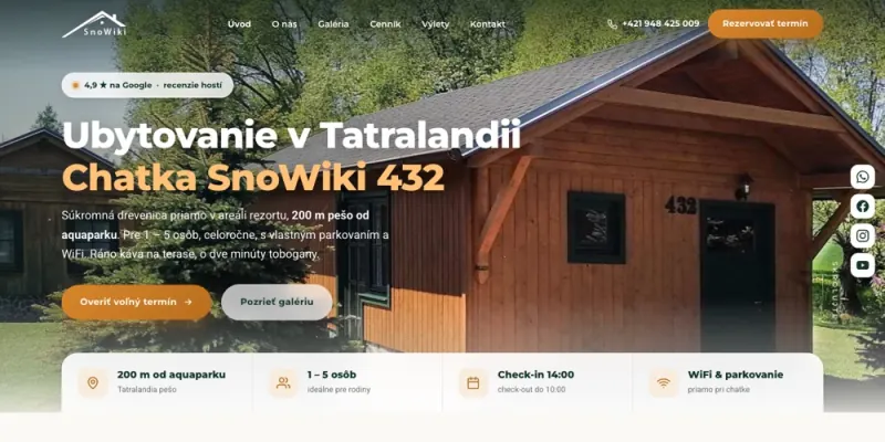Náhľad webu Ubytovanie v Tatralandii