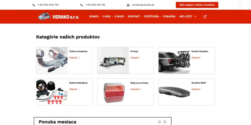 Náhľad webu Verako