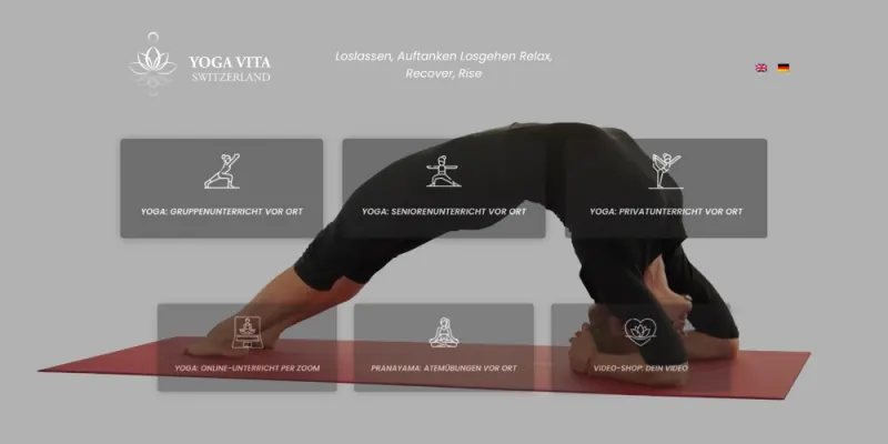 Náhľad webu Yoga Vita Switzerland