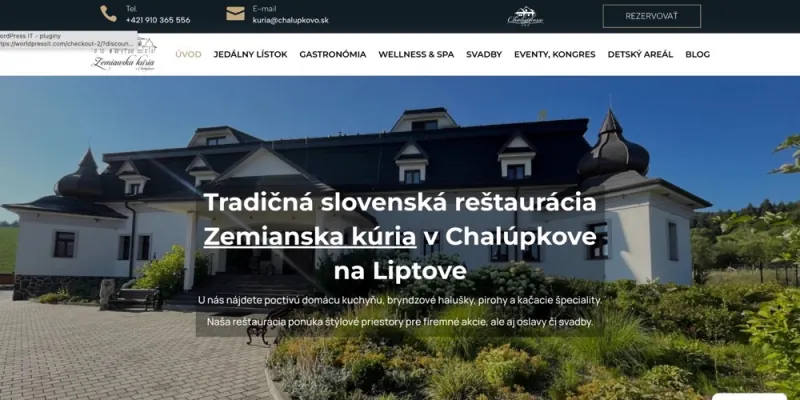 Náhľad webu Zemianska Kúria